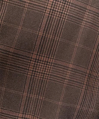 Mens 1930s Chestnut Brown Plaid 3 Piece Dress Suit 1920s Fancy Vest V2RW-7 - Image 3