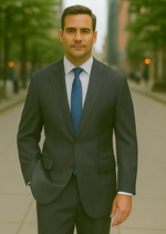 Men'S 2 Button Blue Stripe ~ Pinstripe Suit