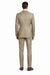 Mens 2 Button Classic Fit Pleated Pant Suit in Khaki
