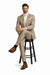 Mens 2 Button Classic Fit Pleated Pant Suit in Khaki