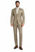 Mens 2 Button Classic Fit Pleated Pant Suit in Khaki
