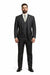 Mens 2 Button Gangster Pinstripe Suit in BLACK / GREY / BURGUNDY
