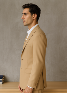 Men'S 2 Button Khaki Beige ~ Bronze ~ Camel Dress Cheap Priced Business Suits Clearance Sale For Men