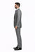 Mens 2 Button Peak Lapel Modern Plaid Suit in Grey