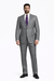 Mens 2 Button Peak Lapel Modern Plaid Suit in Grey
