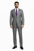 Mens 2 Button Peak Lapel Modern Plaid Suit in Grey