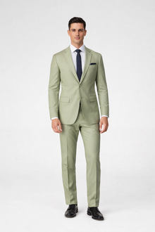 Men's 2 Button Sage Green Suit