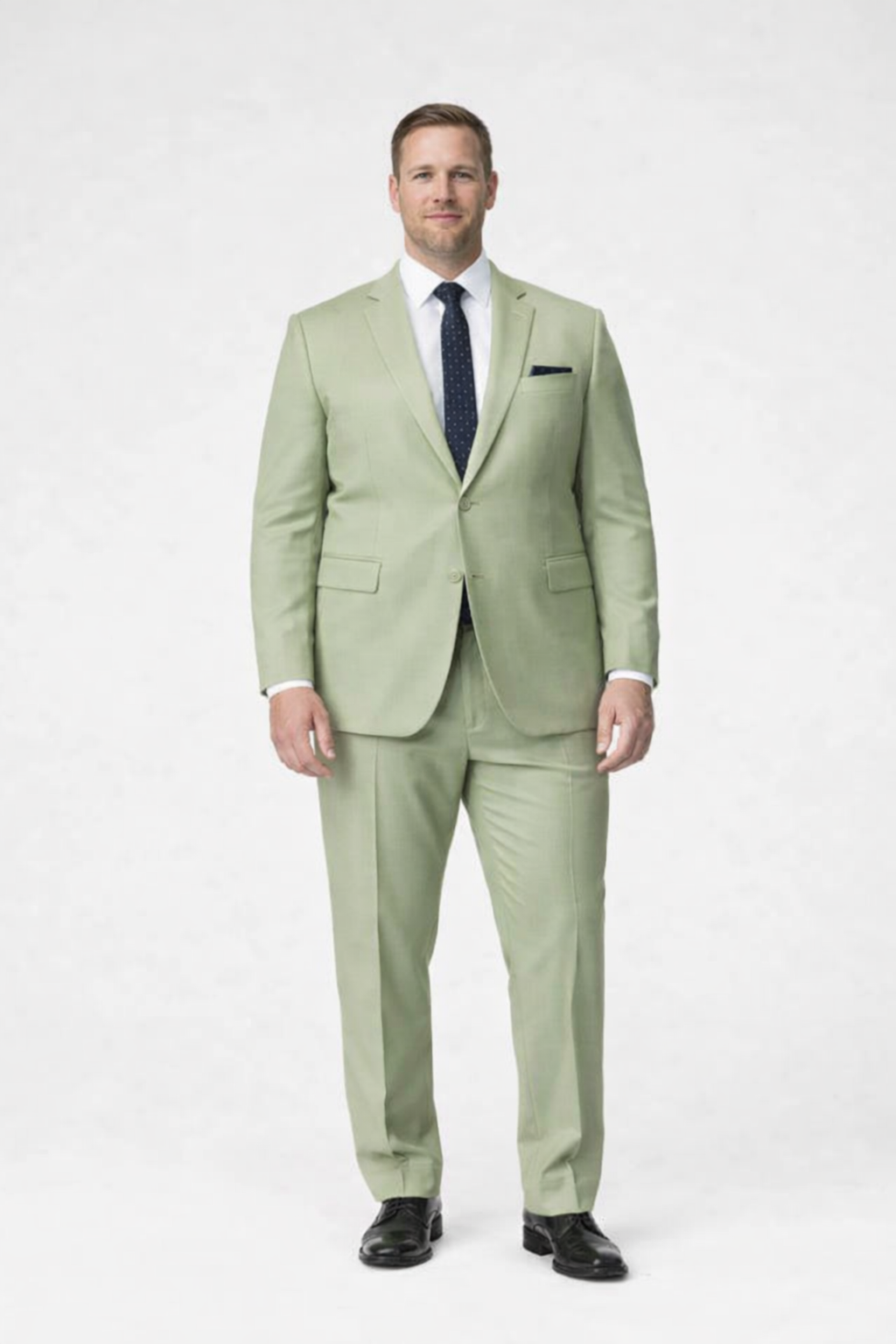 Men's 2 Button Sage Green Suit - Image 6