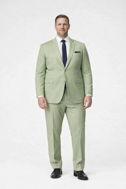Men's 2 Button Sage Green Suit - Image 6