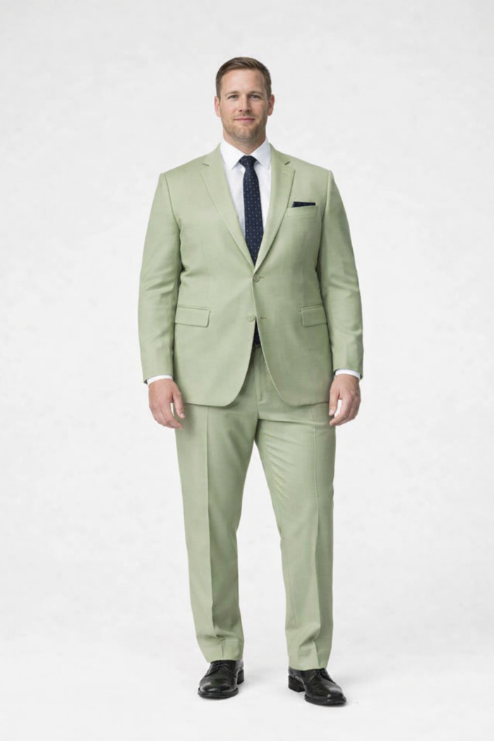 Men's 2 Button Sage Green Suit - Image 6