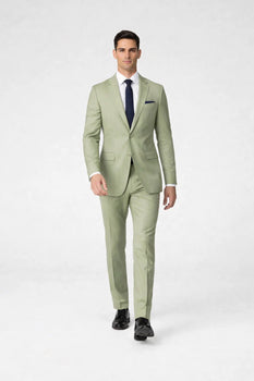 Men's 2 Button Sage Green Suit - Image 3