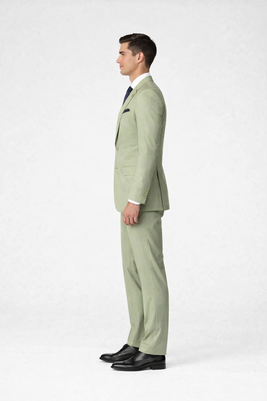 Men's 2 Button Sage Green Suit - Image 4