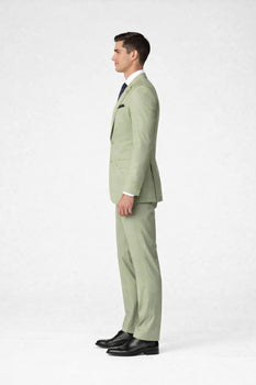 Men's 2 Button Sage Green Suit - Image 4