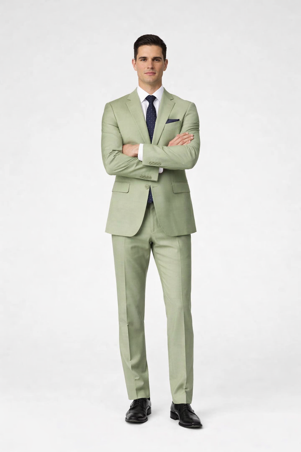 Men's 2 Button Sage Green Suit - Image 5