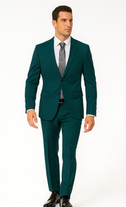 Men's 2 Button Super Slim Fit Teal Blue ~  Cheap Priced Business Suits Clearance Sale Jacket & pants