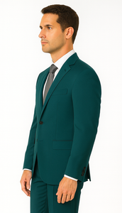 Men's 2 Button Super Slim Fit Teal Blue ~  Cheap Priced Business Suits Clearance Sale Jacket & pants