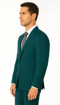 Men's 2 Button Super Slim Fit Teal Blue ~  Cheap Priced Business Suits Clearance Sale Jacket & pants - Image 7