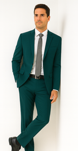 Men's 2 Button Super Slim Fit Teal Blue ~  Cheap Priced Business Suits Clearance Sale Jacket & pants