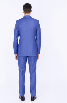 Men'S 2 Button Teal Blue Cobalt ~ Indigo ~ Bright Blue Cobalt Steel Darker Than Royal Color Dress Suits For Men - Image 2