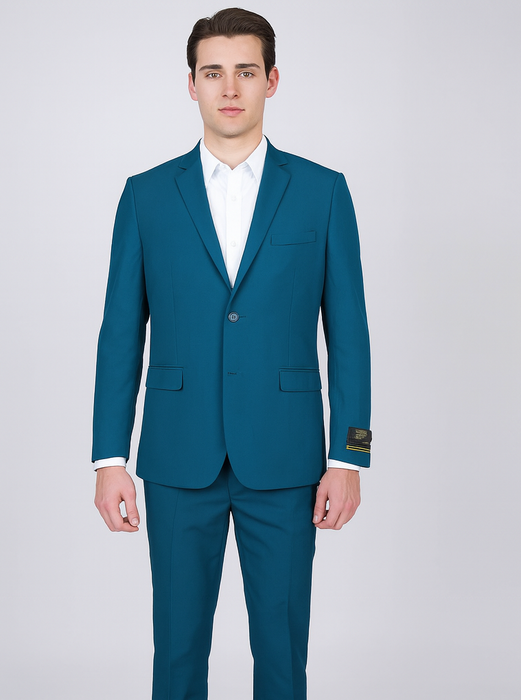 Men's 2 Button Teal Blue  Color Summer Suit