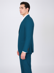 Men's 2 Button Teal Blue  Color Summer Suit