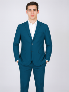 Men's 2 Button Teal Blue  Color Summer Suit