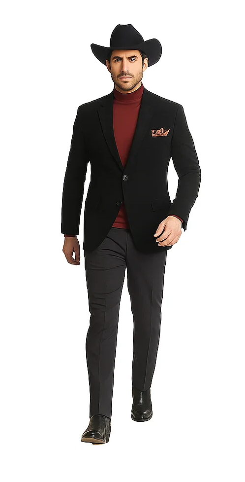 Men's 2 Buttons Classic Corduroy Cheap Priced Unique Dress Blazer Jackets For Men Sale Black - Image 5