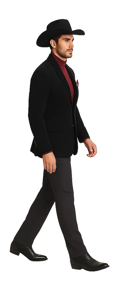 Men's 2 Buttons Classic Corduroy Cheap Priced Unique Dress Blazer Jackets For Men Sale Black - Image 7