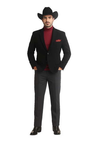 Men's 2 Buttons Classic Corduroy Cheap Priced Unique Dress Blazer Jackets For Men Sale Black - Image 9