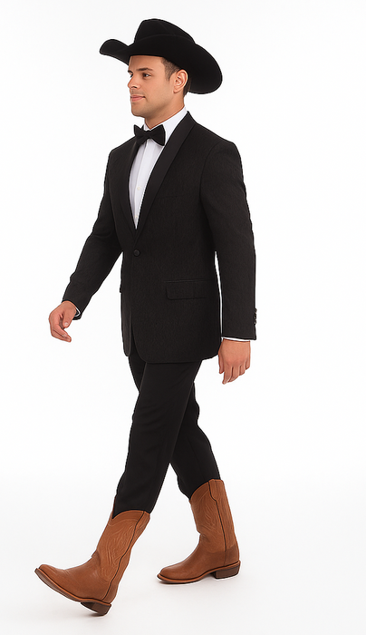 Men's 2 Buttons Floral Black Satin Shawl Lapel Slim Fit Cheap Priced Blazer Jacket For Mens Sportcoat