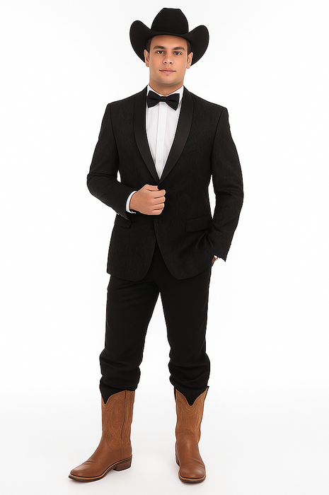 Men's 2 Buttons Floral Black Satin Shawl Lapel Slim Fit Cheap Priced Blazer Jacket For Mens Sportcoat