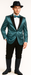 Men's 2 Buttons Slim Fit Teal Sharkskin Blazer Sport coat