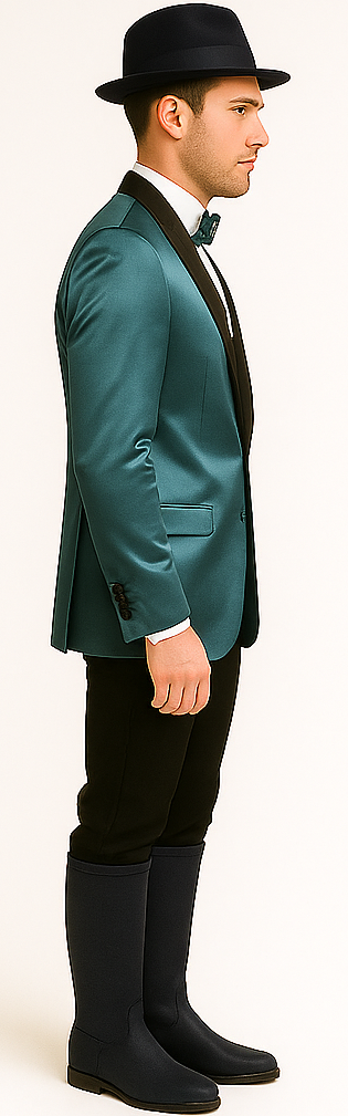 Men's 2 Buttons Slim Fit Teal Sharkskin Blazer Sport coat - Image 3