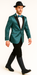Men's 2 Buttons Slim Fit Teal Sharkskin Blazer Sport coat