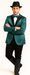 Men's 2 Buttons Slim Fit Teal Sharkskin Blazer Sport coat