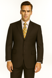 Black Almost Very Dark Gray Wiht Light Gray Pinstripe 100% Worsted Wool Available In 2 Or 3 Buttons Style Regular Classic Cut Cheap Priced Business Suits Clearance Sale