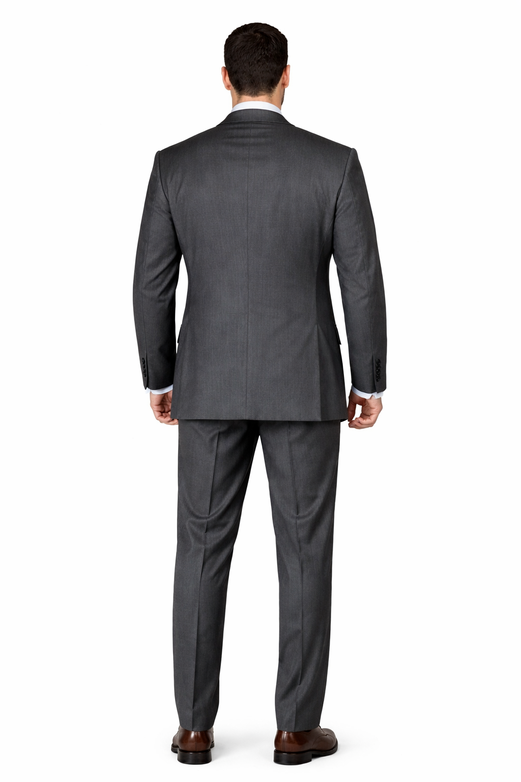 Men'S 3 Buttons Vested 3 ~ Three Piece Suit Super 150'S Poly~Rayon Solid Charcoal Gray Suits - Color: Dark Grey Suit