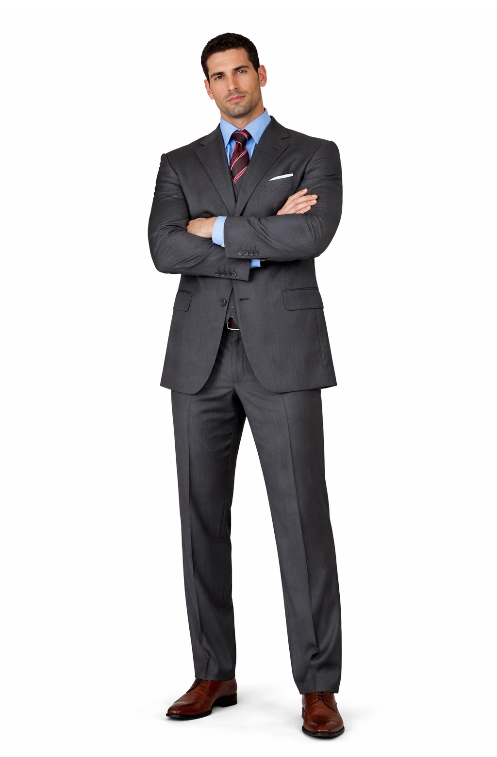 Men'S 3 Buttons Vested 3 ~ Three Piece Suit Super 150'S Poly~Rayon Solid Charcoal Gray Suits