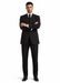 Men'S 3-Piece Black Bold White Chalk Bold Pinstripe Vested Cheap Priced Business Suits Clearance Sale