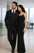 Men'S 3-Piece Black Bold White Chalk Bold Pinstripe Vested Cheap Priced Business Suits Clearance Sale