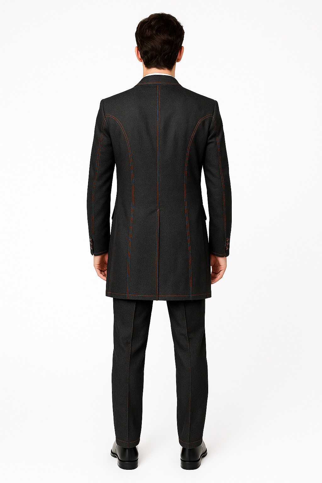 Men's 3 Piece Fashion Black Jean  Wide Leg Vested Long Cheap Priced Business Suits Clearance Sale - Image 2