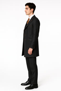 Men's 3 Piece Fashion Black Jean  Wide Leg Vested Long Cheap Priced Business Suits Clearance Sale - Image 3