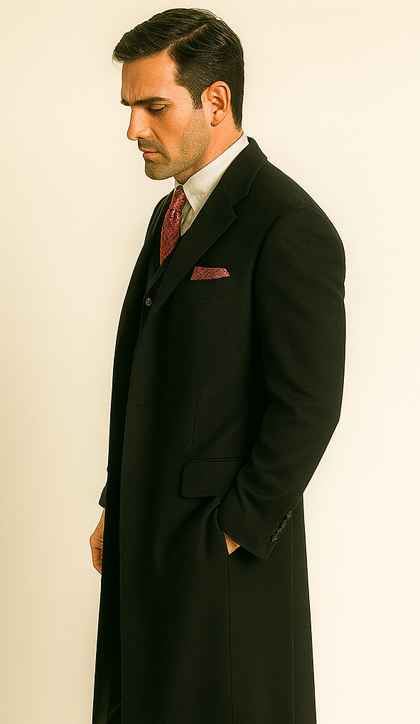 Men'S 3 Piece Fashion Suit - Long Zoot Suit Vested Black Color - Three Piece Suit - Image 6