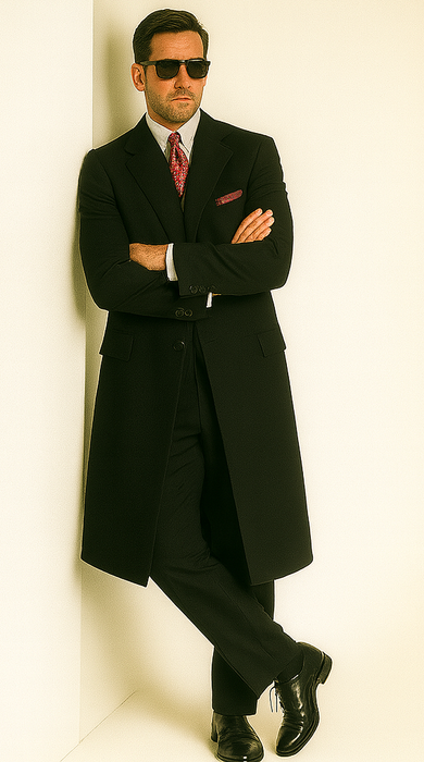 Men'S 3 Piece Fashion Suit - Long Zoot Suit Vested Black Color - Three Piece Suit