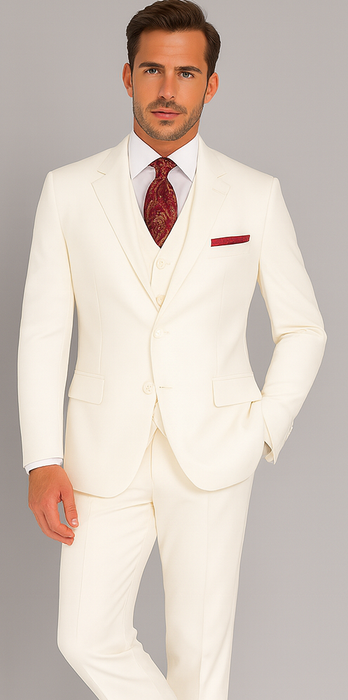 Men's 3 Piece Fashion Suit - Vested 3 Piece Zoot Suit  - Three Piece Suit