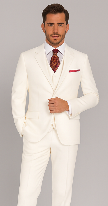 Men's 3 Piece Fashion Suit - Vested 3 Piece Zoot Suit  - Three Piece Suit