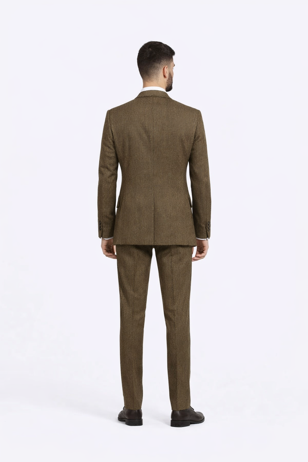 Al Capone Outfit for Men Brown Double Breasted Suit $179 + Hunter Green Vest $59 - Image 2