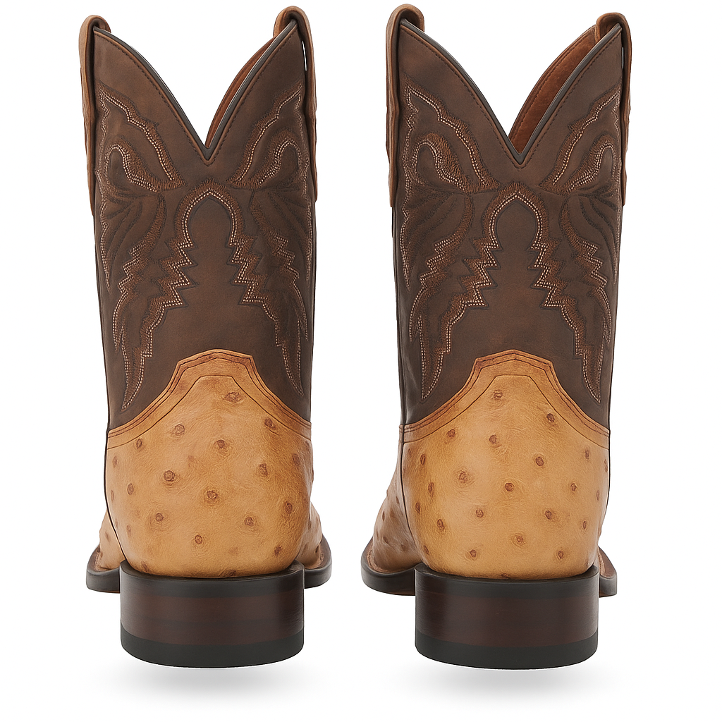Dan Post Men's Alamosa Full Quill Ostrich Square Toe Boots - Sand - Image 8