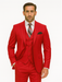 Mens All Season Suit Brand 3 Piece Vest Designer Classic Dress 2 Button Trendy Red Suit