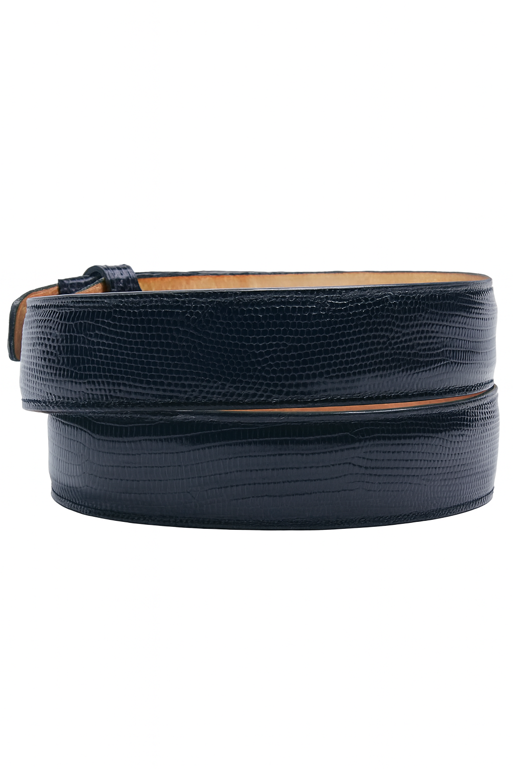 Men's Authentic Genuine Skin Italian Pasta Genuine Lizard Navy Belt - Image 3